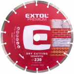 EXTOL Gyémánt vágókorong - szegmenses, száraz vágásra, 230 mm x 22,2 mm