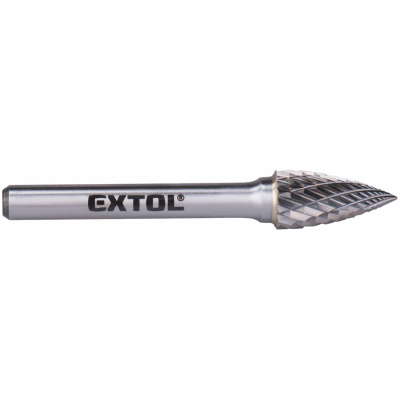 EXTOL Keményfém maró (turbómaró) 10x20 mm, 6 mm szár, íves / hegyes, keresztfogazás