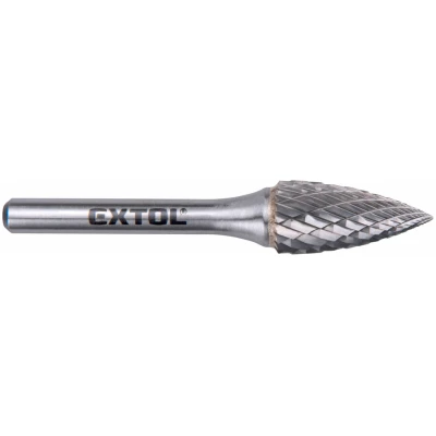 EXTOL Keményfém maró (turbómaró) 12x25 mm, 6 mm szár, íves / hegyes, keresztfogazás