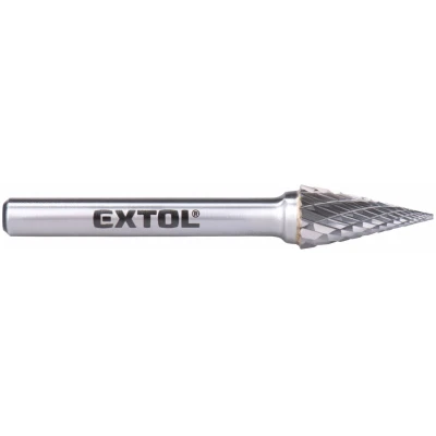 EXTOL Keményfém maró (turbómaró) 10x20 mm, 6 mm szár, kúpos / hegyes, keresztfogazás