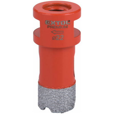 EXTOL Körkivágó csempéhez, gres- és járólaphoz, gyémánt szemcsés, 22 mm x M14