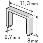 EXTOL Tűzőgép kapocs  8 mm (11,3x0,52x0,7 mm) 1000 db