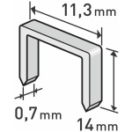 EXTOL Tűzőgép kapocs 14 mm (11,3x0,52x0,7 mm) 1000 db