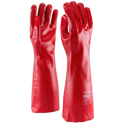 Rock Safety - Cardinal Teljes PVC-mártott vegyszerálló kesztyű ( Hossz: 45 cm )