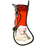 Kültéri homokfúvó, homorú fedéllel, 75L