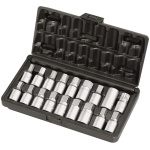 Olajleeresztő dugókulcs készlet, 3-4-6lapos fejjel, 3/8", 18 darabos