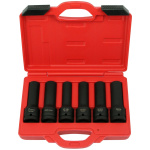 Gépi dugókulcs készlet 3/4" E-torx és 12-lapos, metrikus, 6 részes, hosszú