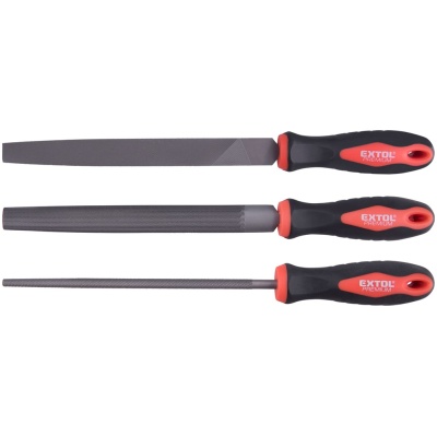 EXTOL Reszelő készlet 200 mm, TPR markolat, közepes, 3 darabos