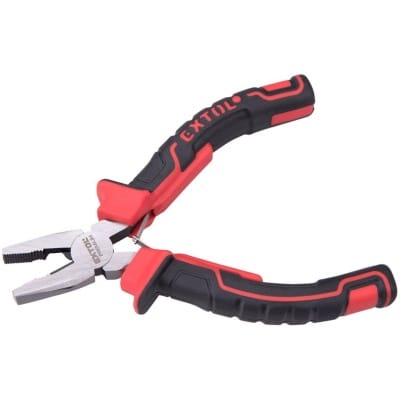 EXTOL Kombinált fogó MINI, 125 mm, duál vörös-fekete TPR markolat, rugós