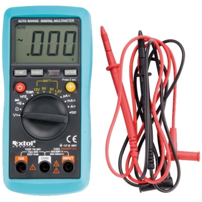 EXTOL Digitális multiméter, Amper/Volt/Ohm mérő, hangjelző funkcióval