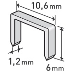 EXTOL Tűzőgép kapocs profi  6 mm (10,6×0,52×1,2 mm) 1000 db