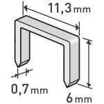 EXTOL Tűzőgép kapocs  6 mm (11,3×0,52×0,7 mm) 1000 db