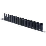 Légkulcsfej készlet, metrikus, hosszú, 3/8", 16 darabos