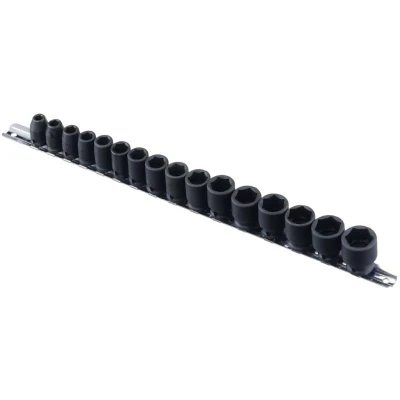 GENIUS Gépi dugókulcs készlet 3/8" metrikus 6 lapú 7-22 mm 16 darabos, normál