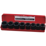 GENIUS Gépi dugókulcs készlet 3/4" metrikus 6 lapú 26-38 mm 8 darabos, normál