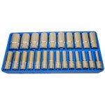 GENIUS Dugókulcs készlet 1/2" metrikus 6 lapú 8-36 mm, 24 darabos, hosszú