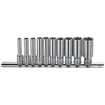 GENIUS Dugókulcs készlet 1/4″ colos 6 lapú 10 darabos, hosszú