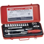 GENIUS Dugókulcs készlet 1/4" metrikus 6 lapú 4-12 mm 19 részes, normál