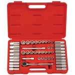 GENIUS Dugókulcs készlet 3/8" metrikus és colos 6 lapú 47 részes, hosszú és normál