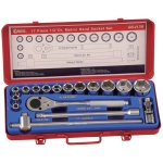 GENIUS Dugókulcs készlet 1/2″ metrikus 6 lapú 10-32 mm, 17 részes, normál