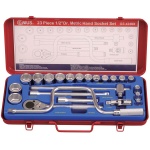 GENIUS Dugókulcs készlet 1/2" metrikus 6 lapú 8-32 mm, 24 részes, normál
