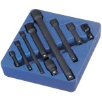GENIUS Hosszabbító szár készlet gépi dugókulcshoz 1/4" 3/8" 1/2" 9 darabos