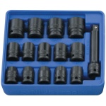 GENIUS Gépi dugókulcs készlet 1/2" metrikus 6 lapú 10-24 mm 15 részes, normál