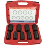 GENIUS Gépi dugókulcs készlet 3/4" metrikus 6 lapú 19-36 mm 9 darabos, hosszú