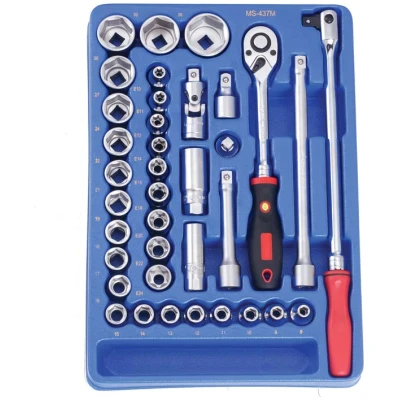 Crowafej készlet, E-torx és 6-lapos, metrikus, 1/2", 37 darabos