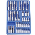 Bit készlet crowa foglalatban (imbusz,t-torx, XZN), 1/2", 42 darabos