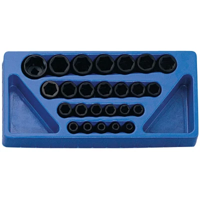 GENIUS Gépi dugókulcs készlet 1/2" metrikus 6 lapú 8-32 mm 25 darabos, normál