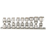 GENIUS Dugókulcs készlet  1/4" metrikus 12 lapú 6-14 mm, 9 részes, csuklós