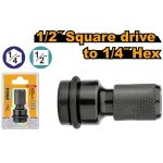 INGCO Dugókulcs adapter 1/2"->1/4" hex - Image 2