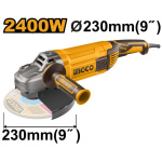 INGCO Sarokcsiszoló 230 mm 2400 W - Image 2