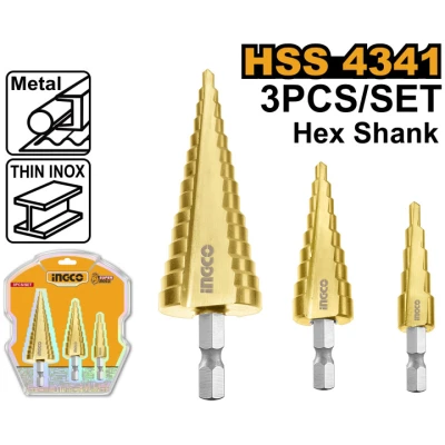 INGCO Lépcsősfúró készlet 3 részes 4-32 mm HSS