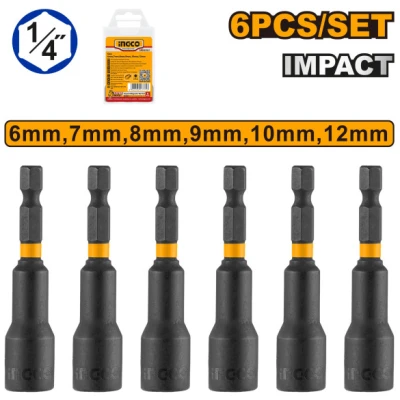 INGCO Csavarbehajtó készlet 6 részes 6-12 mm mágneses