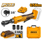 INGCO Akkus ütvecsavarozó 3/8" 65 Nm 20 V (1 x 2,0 akku + töltő) - Image 2