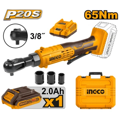 INGCO Akkus ütvecsavarozó 3/8" 65 Nm 20 V (1 x 2,0 akku + töltő)