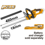 INGCO Akkus sövényvágó 460 mm 20 V (akku és töltő nélkül)