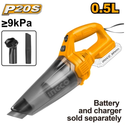 INGCO Akkus porszívó 0,5 l 20 V (akku és töltő nélkül)
