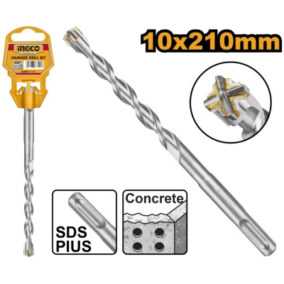 INGCO Kőzetfúró 10 x 210 mm négyélű SDS-Plus