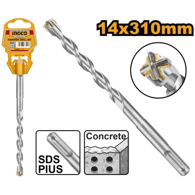 INGCO Kőzetfúró 14 x 310 mm négyélű SDS-Plus