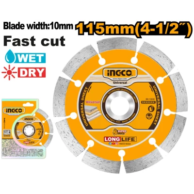 INGCO Gyémánt vágókorong 115 x 10 x 22,2 mm szegmentált