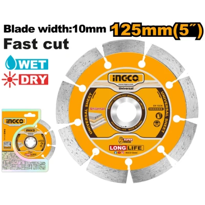INGCO Gyémánt vágókorong 125 x 10 x 22,2 mm szegmentált