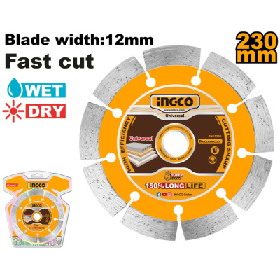 INGCO Gyémánt vágókorong 230 x 12 x 22,2 mm szegmentált