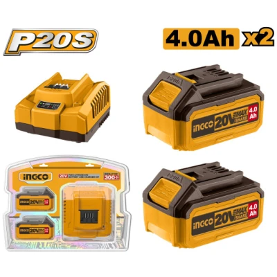INGCO Akkumulátor és töltő szett (2 x 4,0 Ah akku + 4,0 A töltő)