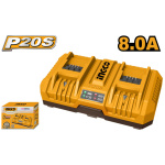 INGCO Dupla akkumulátor töltő 8,0 A 20 V