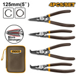 INGCO Seeger fogó készlet 125 mm, 4 részes
