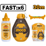 INGCO Festőzsinór készlet 2 részes 30 m (műanyag házas zsinór + kék festék) - Image 2