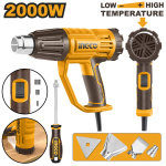 INGCO Hőlégfúvó 550°C 2000 W + tartozékok - Image 2
